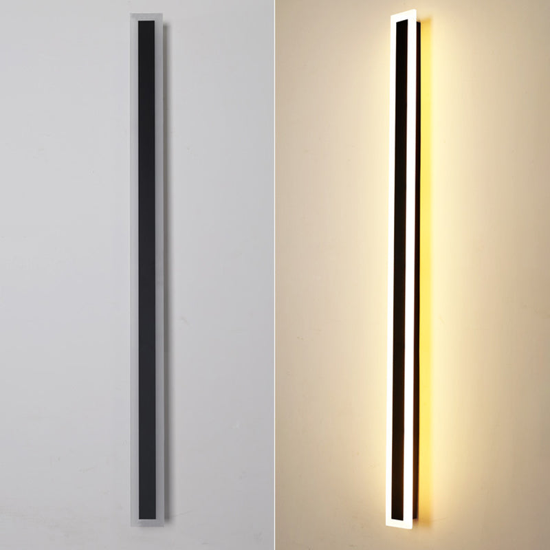 Linear Shape Metal Wall Lighting Modern Style 1 Light Wall Mount Light in Black