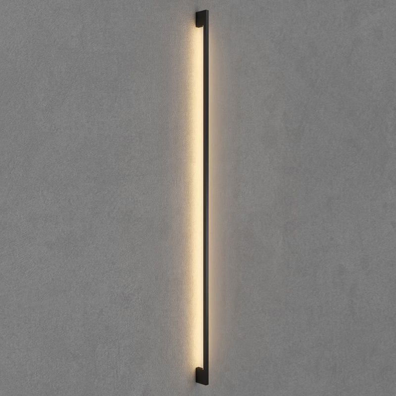 Metal Linear Shape Wall Lighting Modern Style 1-Light Wall Mounted Light in Black