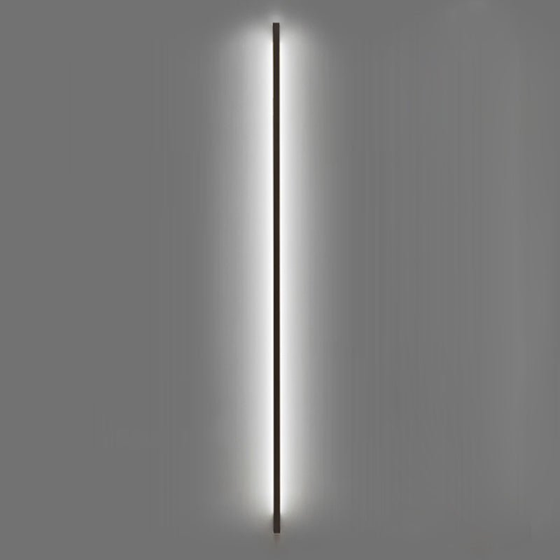 Metal Linear Shape Wall Lighting Modern Style 1-Light Wall Mounted Light in Black