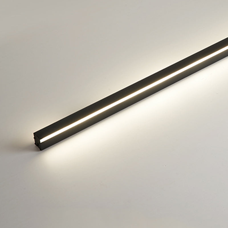 Linear Shape Metal Wall Lighting Modern Style 1-Light Wall Mounted Light in Black