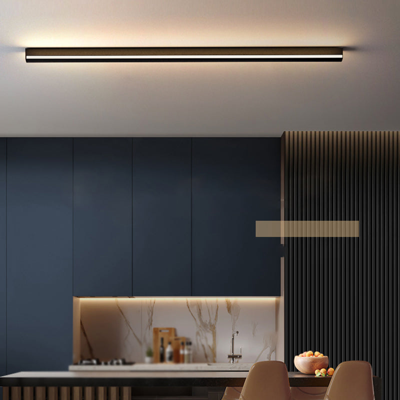 Linear Shape Metal Wall Lighting Modern Style 1-Light Wall Mounted Light in Black