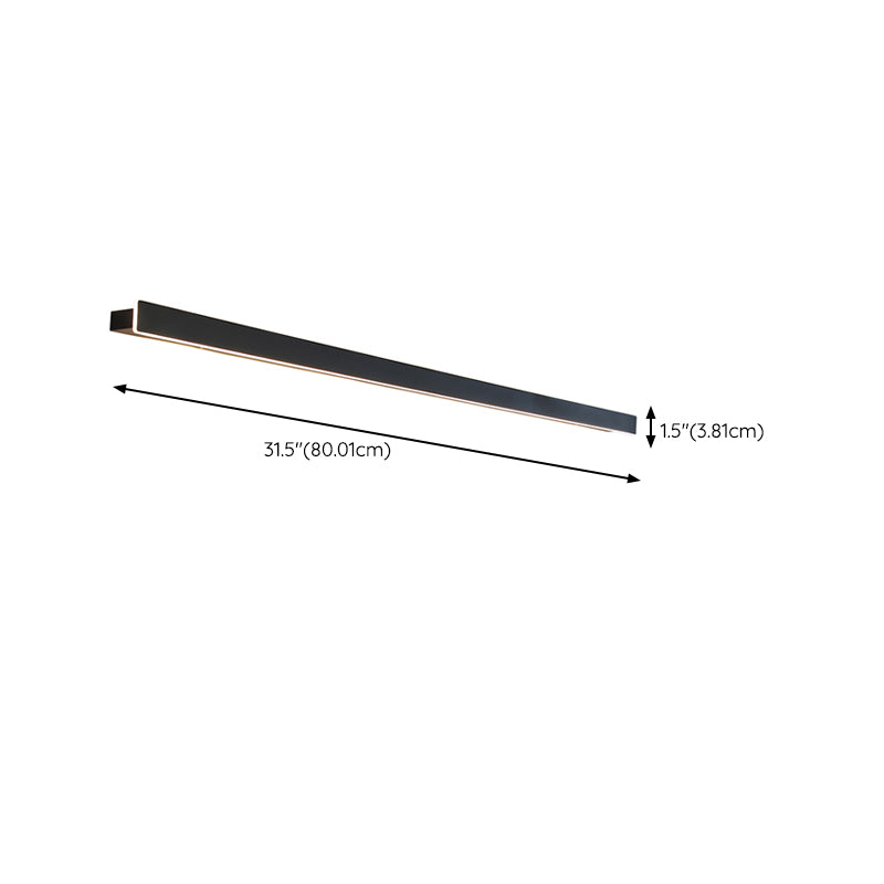 Linear Shape Metal Wall Lighting Modern Style 1-Light Wall Mounted Light in Black
