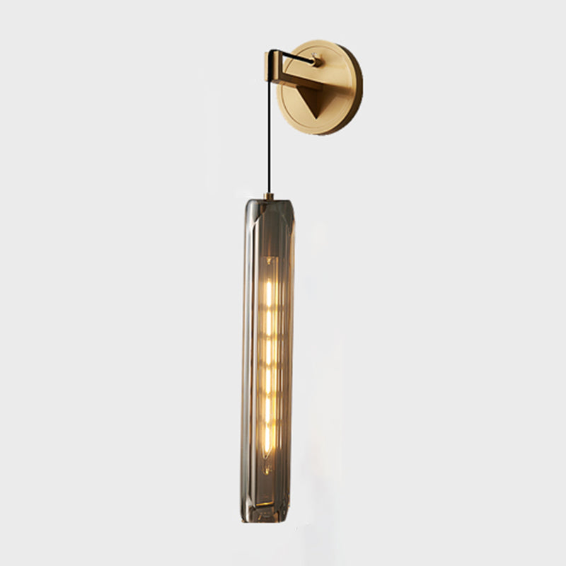 Nordic Style Wall Light Cylinder Shape Wall Lamp with Crystal Shade for Bedroom