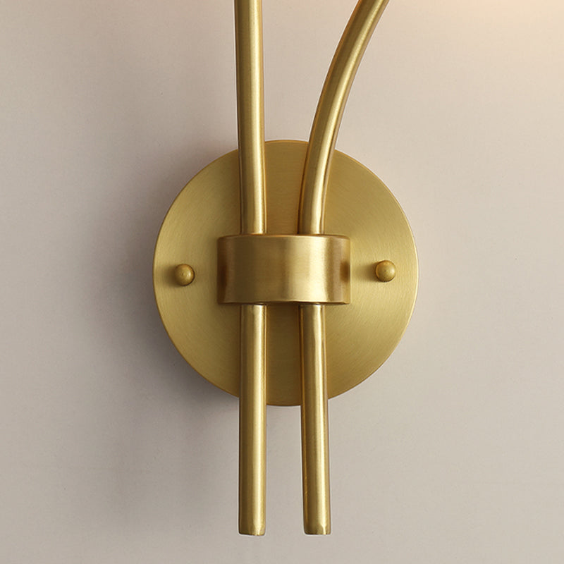 American Style Copper Wall Light Flower Shape Wall Lamp for Living Room