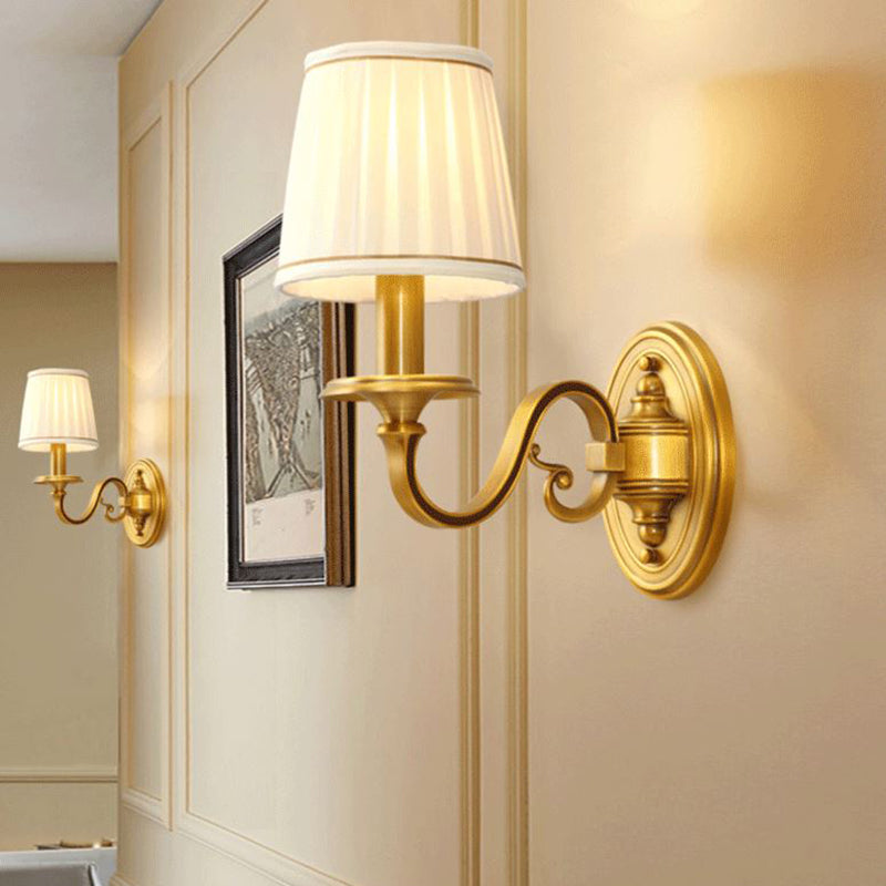 American Style Copper Wall Light Cylinder Shape Wall Lamp for Living Room