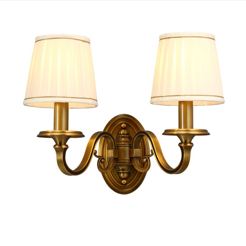 American Style Copper Wall Light Cylinder Shape Wall Lamp for Living Room