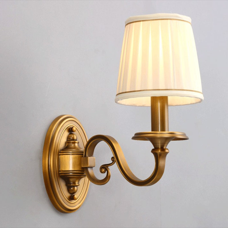 American Style Copper Wall Light Cylinder Shape Wall Lamp for Living Room