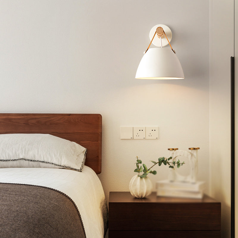 Modern Simple Wall Light Dome Shape Wooden Wall Lamp for Living Room