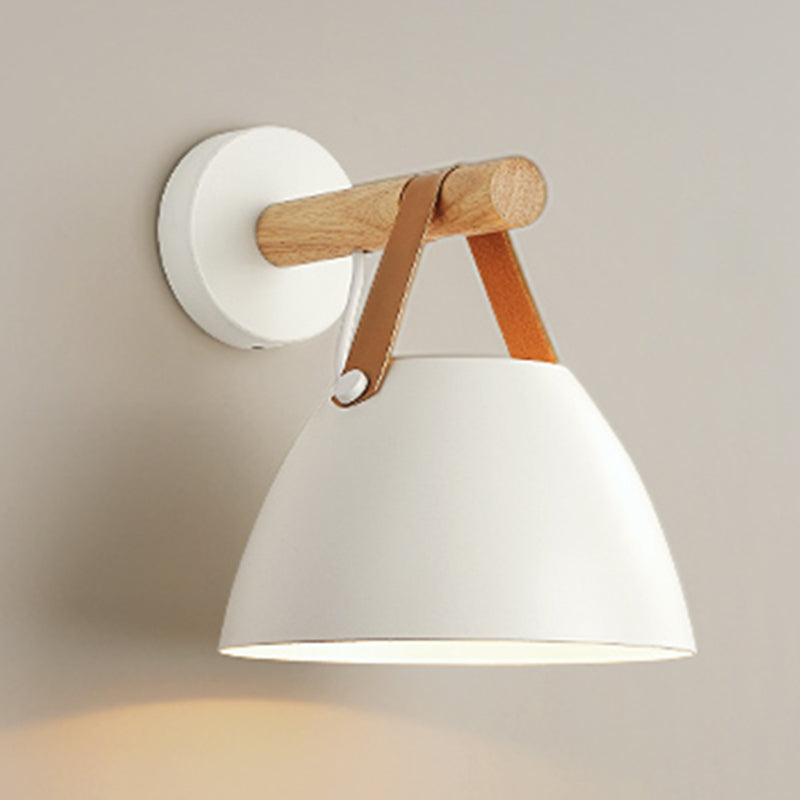 Modern Simple Wall Light Dome Shape Wooden Wall Lamp for Living Room