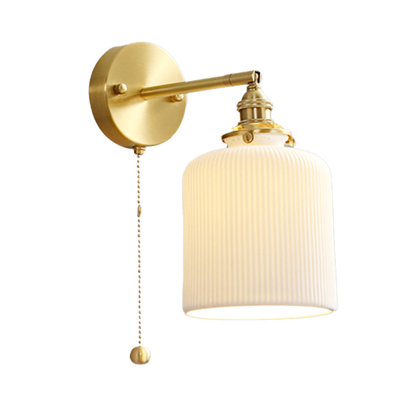 Nordic Style Wall Light Geometry Shape Wall Lamp with Ceramics Shade for Bedroom