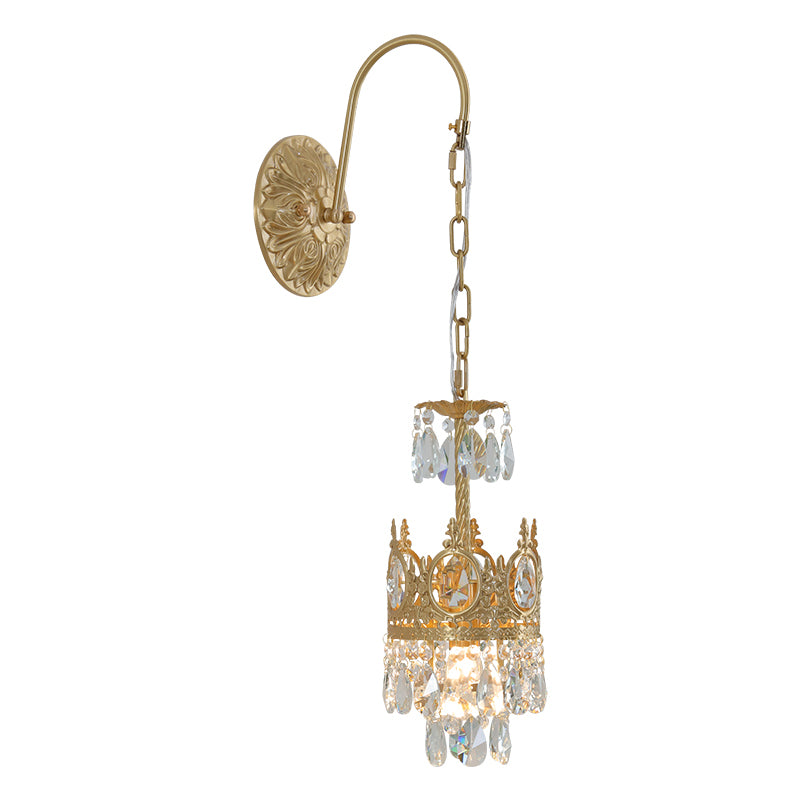 Nordic Style Wall Mount Light Cylinder Shape Crystal Wall Lamp for Bedroom