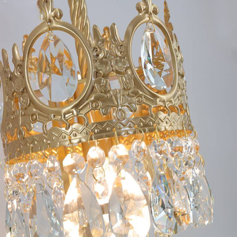 Nordic Style Wall Mount Light Cylinder Shape Crystal Wall Lamp for Bedroom