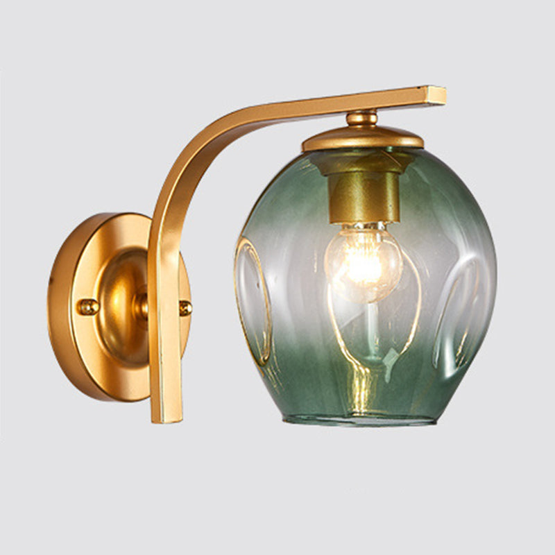 Iron & Glass 1 - Light Wall Sconce in Black / Gold Modernism Wall Lighting Fixture