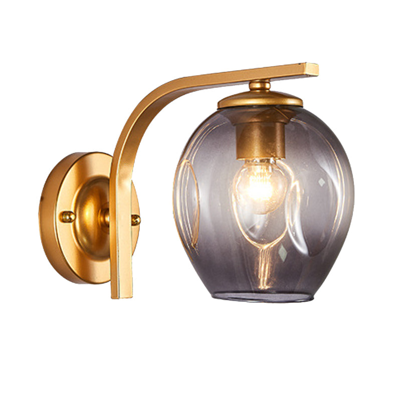 Iron & Glass 1 - Light Wall Sconce in Black / Gold Modernism Wall Lighting Fixture