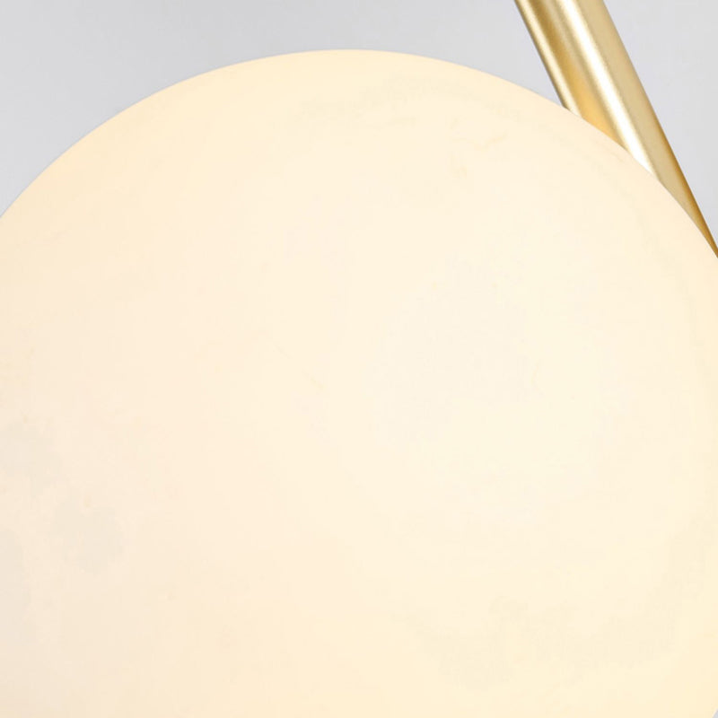 3 - Light Gold & White Wall Light Iron and Glass Wall Fixture with Ball Shade