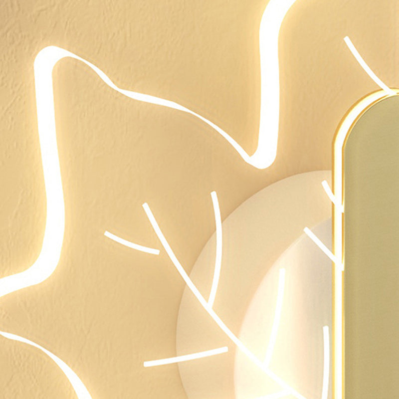 Contemporary LED Wall Lighting Acrylic Wall Mounted Fixture in Gold & Clear