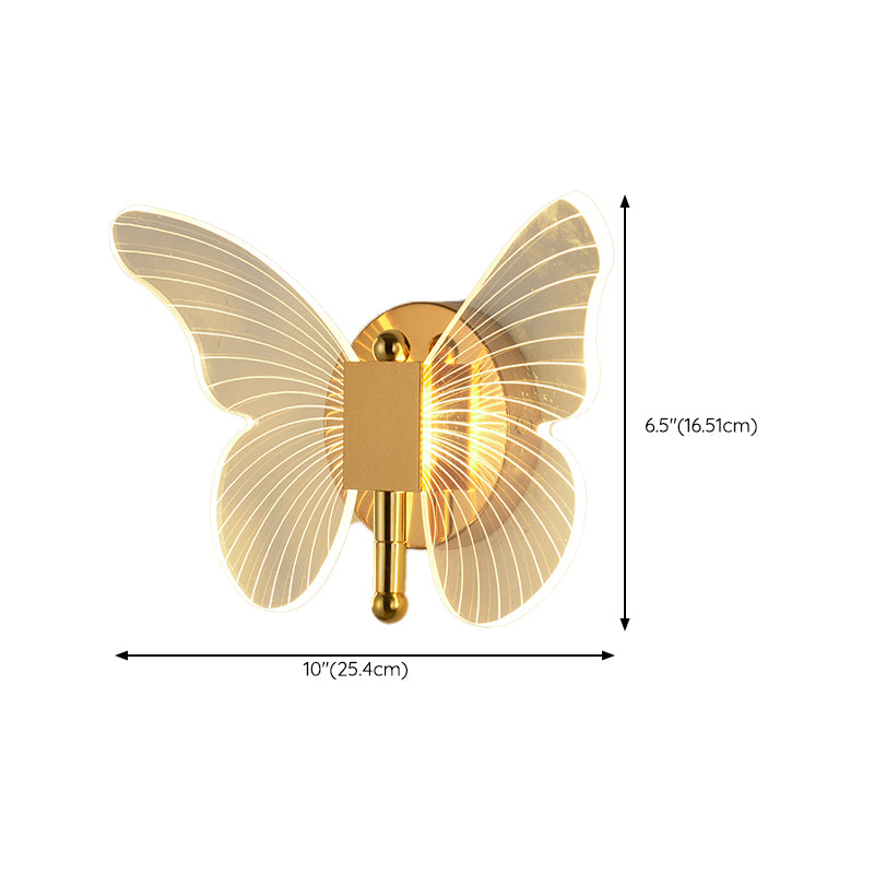 Contemporary LED Wall Lighting Acrylic Wall Mounted Fixture in Gold & Clear