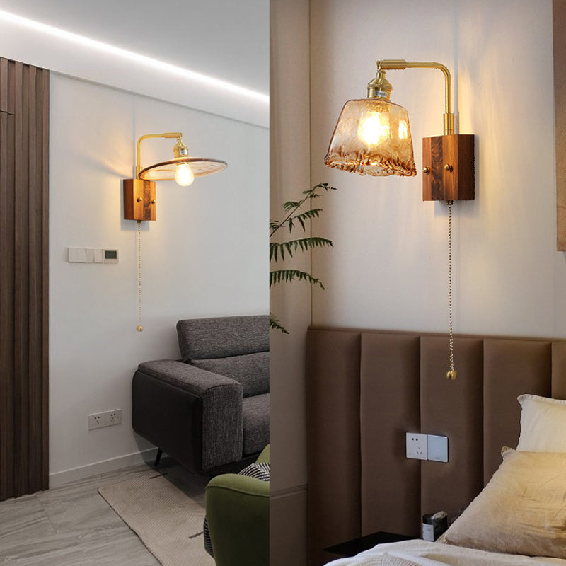 Minimalist Glass Shade Wall Light Fixture Industrial Wall Light Sconce for Bedroom