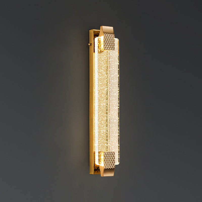 Golden Single Contemporary Bathroom Vanity Light Crystal LED Bath Bar