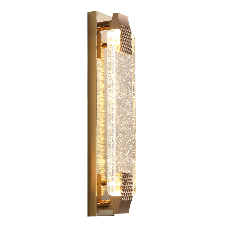 Golden Single Contemporary Bathroom Vanity Light Crystal LED Bath Bar
