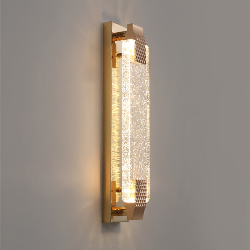 Golden Single Contemporary Bathroom Vanity Light Crystal LED Bath Bar
