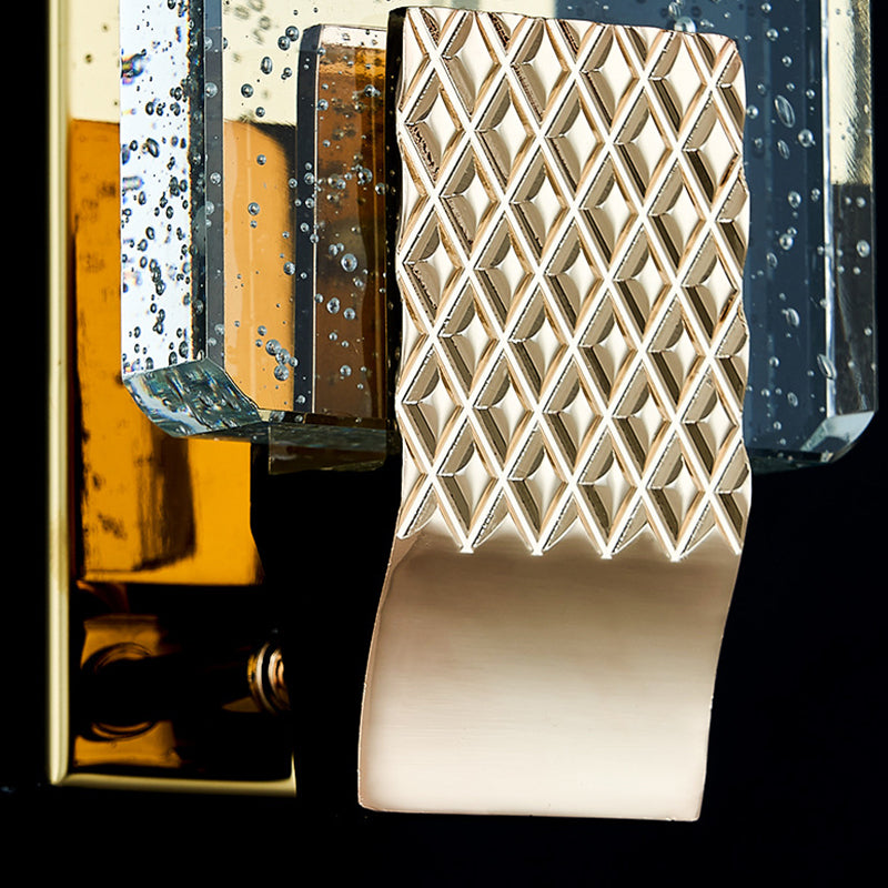 Golden Single Contemporary Bathroom Vanity Light Crystal LED Bath Bar