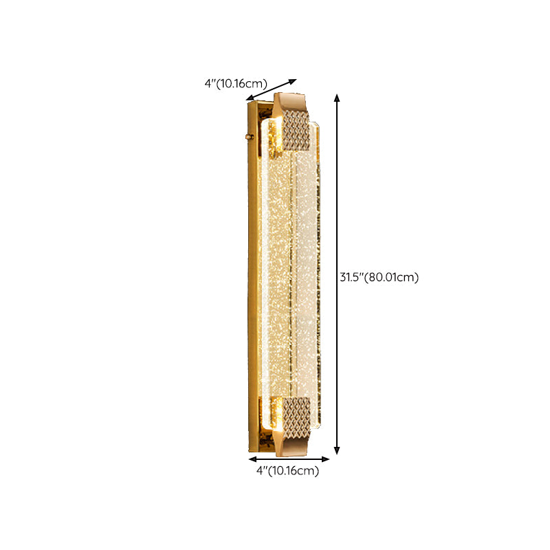 Golden Single Contemporary Bathroom Vanity Light Crystal LED Bath Bar