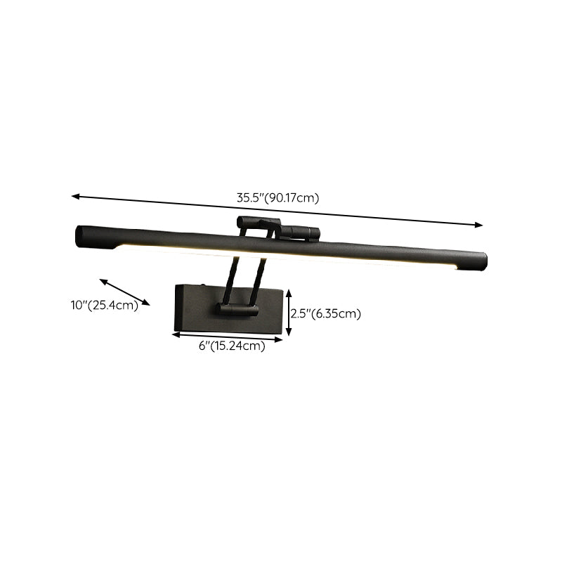 Single Modernism Black Bathroom Vanity Light LED Bath Bar for Bedroom