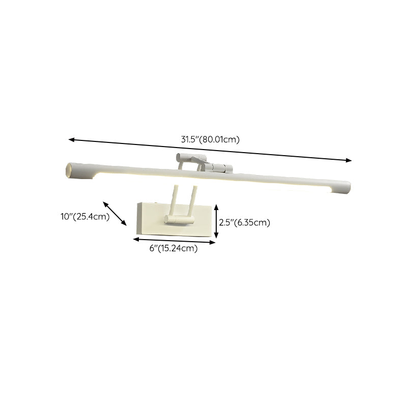 Single Modernism White Bathroom Vanity Light LED Bath Bar for Bedroom