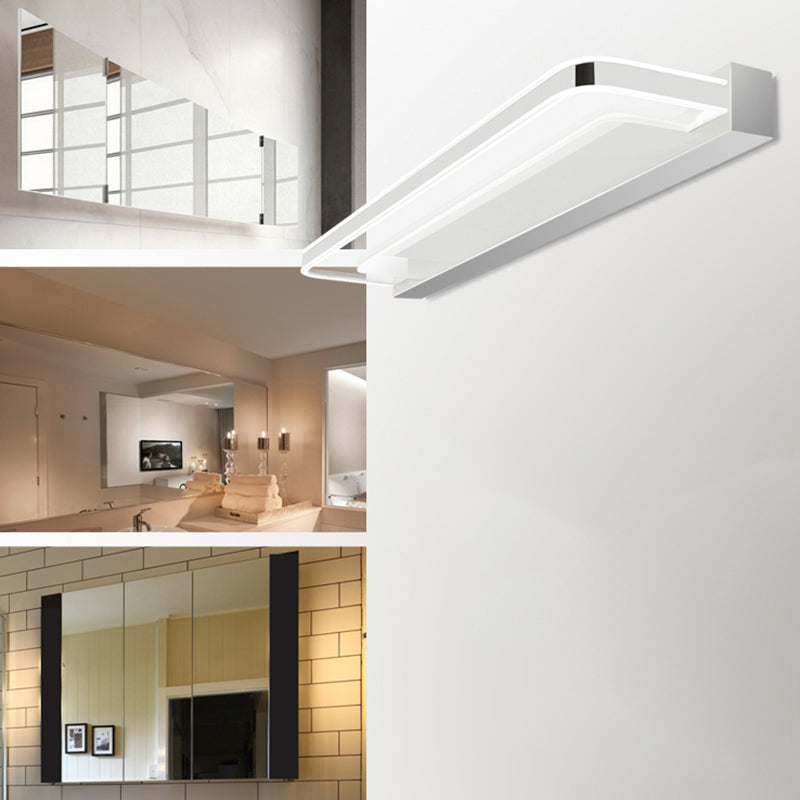 Contemporary White Single Bathroom Vanity Light LED Bath Bar