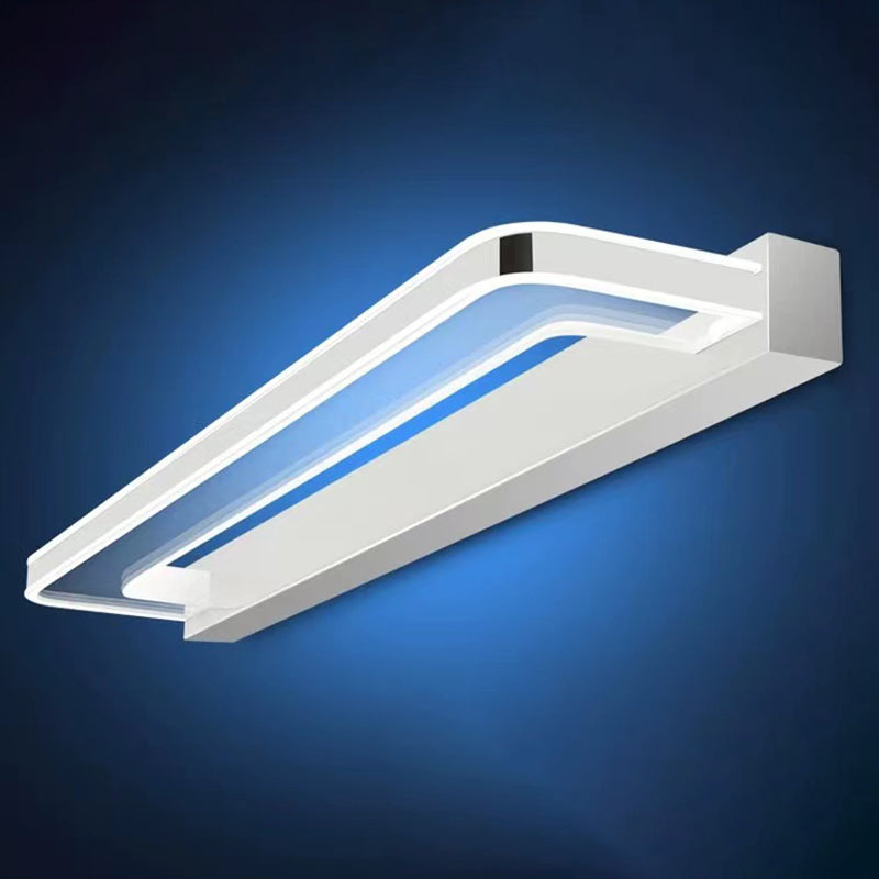 Contemporary White Single Bathroom Vanity Light LED Bath Bar