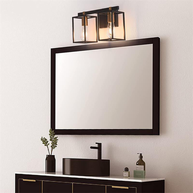 Black 1/2/3/4-Light Modern Bathroom Vanity Light Metallic Bath Bar