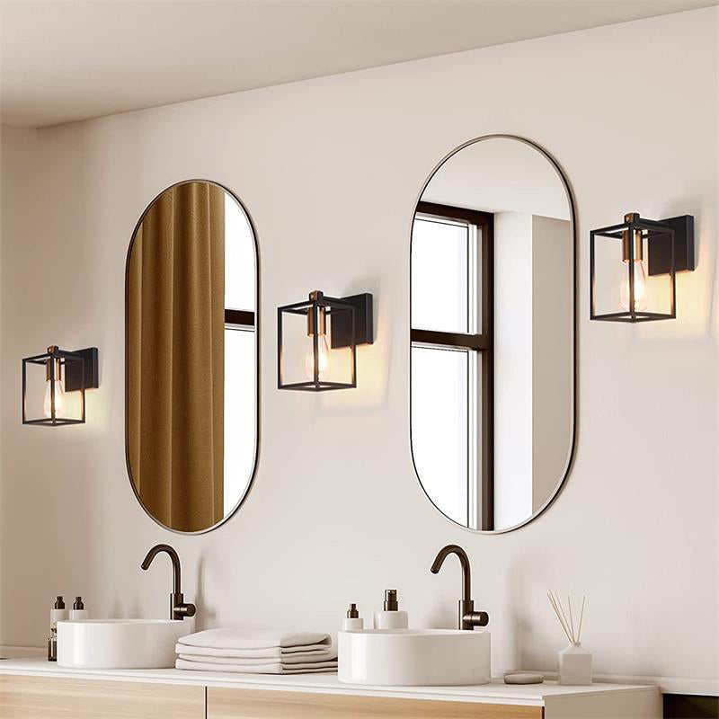 Black 1/2/3/4-Light Modern Bathroom Vanity Light Metallic Bath Bar