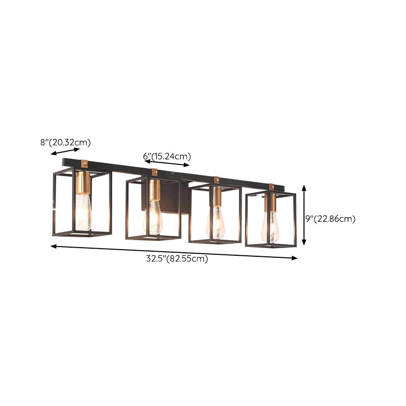 Black 1/2/3/4-Light Modern Bathroom Vanity Light Metallic Bath Bar