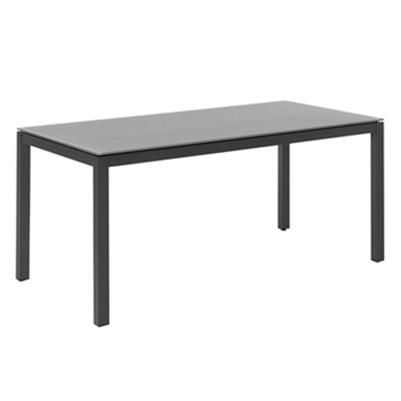 Stone Top Dining Table Set 1/7 Pcs Metal Frame Patio Dining Table with Upholstered Chairs