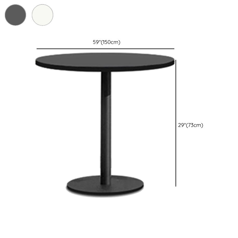 Stone Top Dining Table Set 1/7 Pcs Metal Frame Patio Dining Table with Upholstered Chairs