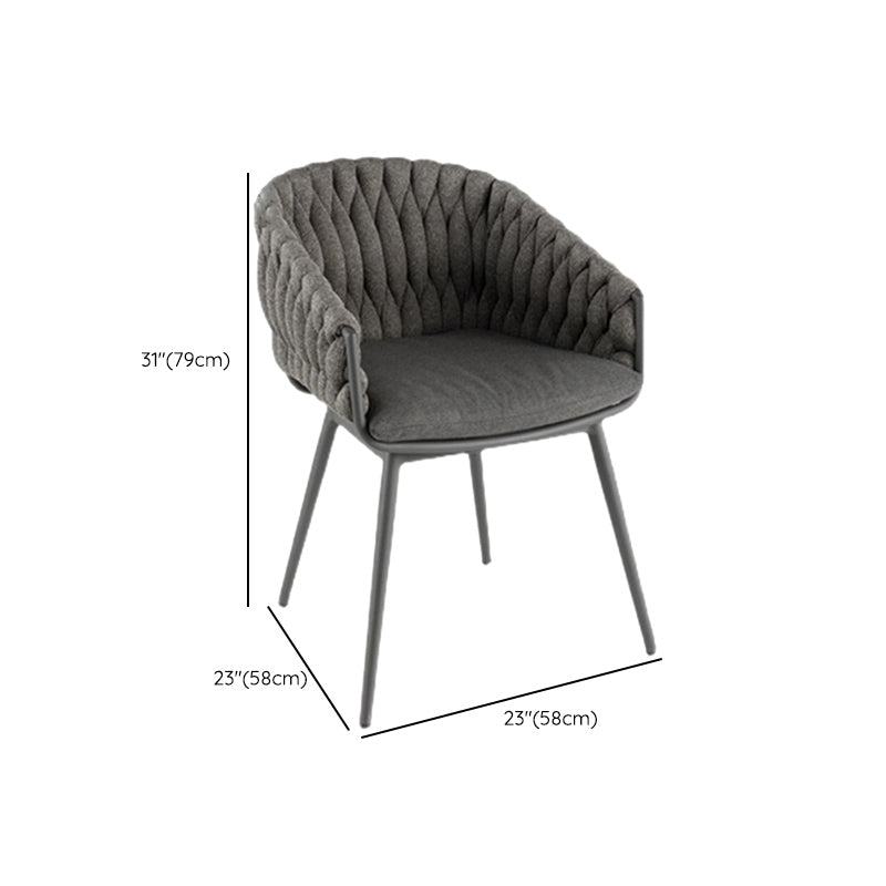 Stone Top Dining Table Set 1/7 Pcs Metal Frame Patio Dining Table with Upholstered Chairs