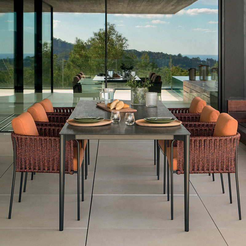 Rectangular Patio Dining Table Set 1/4/7 Pcs Metal Frame Patio Dining Table and Chairs