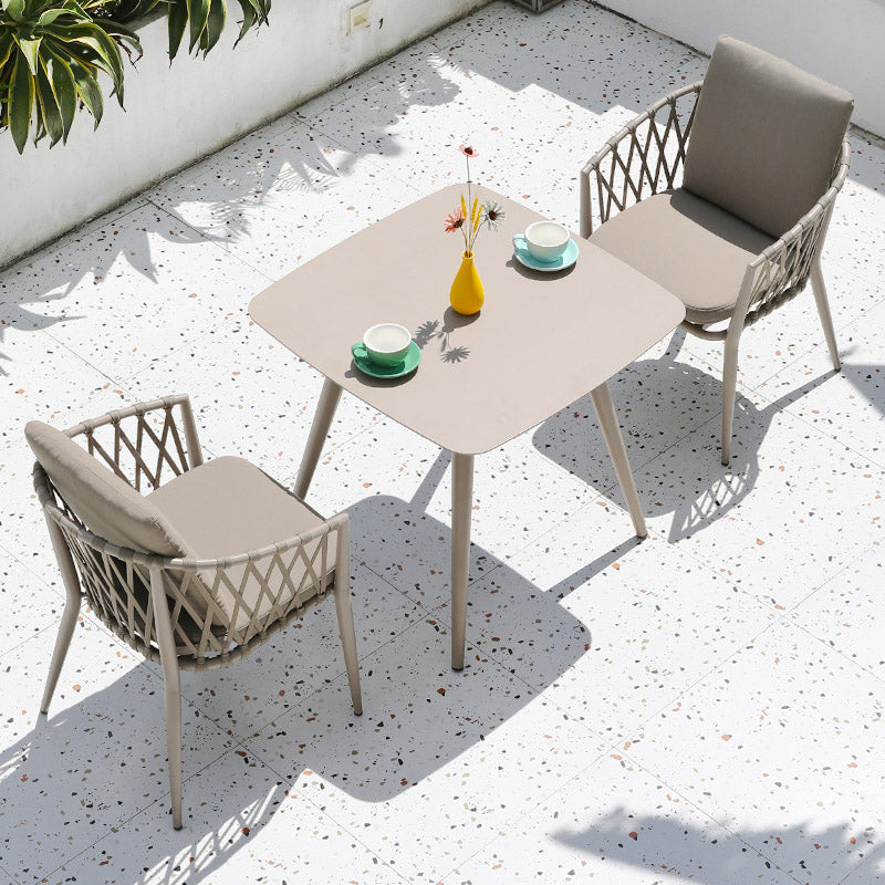 Boho Patio Dining Table Set 1/3/5/7/9 Pcs Aluminum Frame Dining Table and Chairs