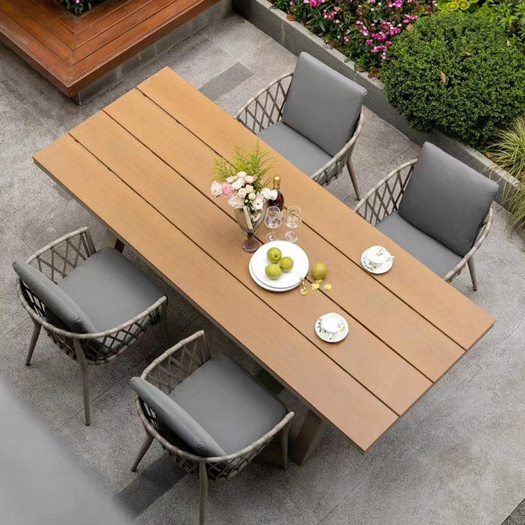 Boho Patio Dining Table Set 1/3/5/7/9 Pcs Aluminum Frame Dining Table and Chairs