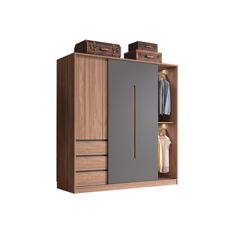 Contemporary Sliding Door Storage Cabinet Bedroom Cabinet with Drawers