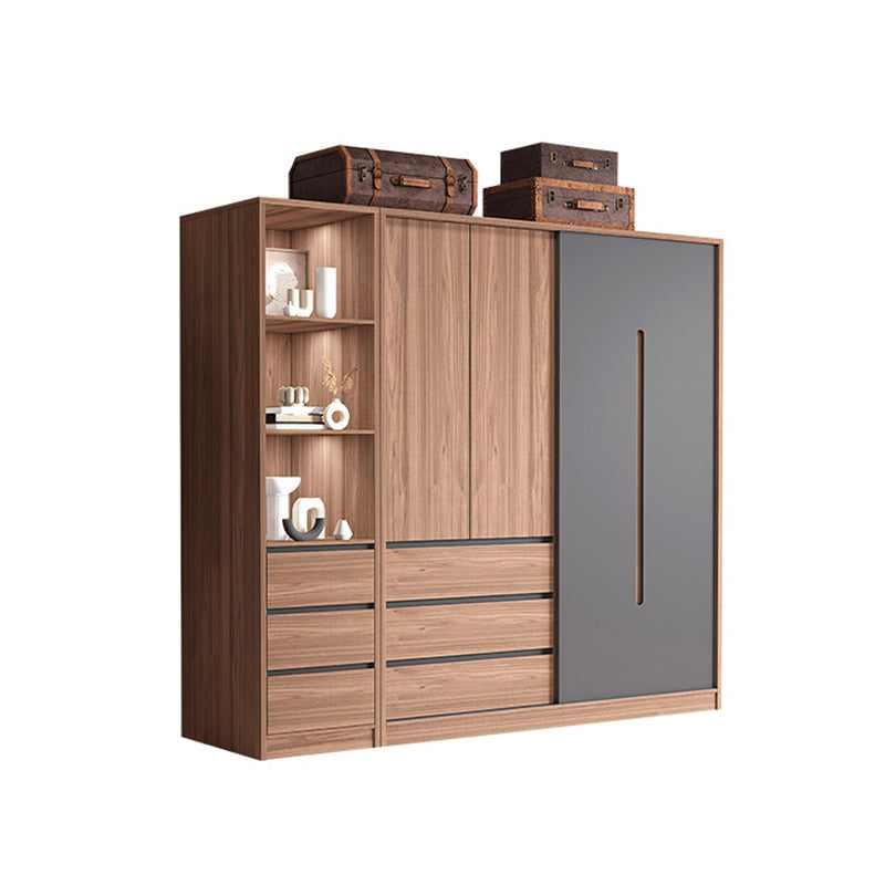 Contemporary Sliding Door Storage Cabinet Bedroom Cabinet with Drawers