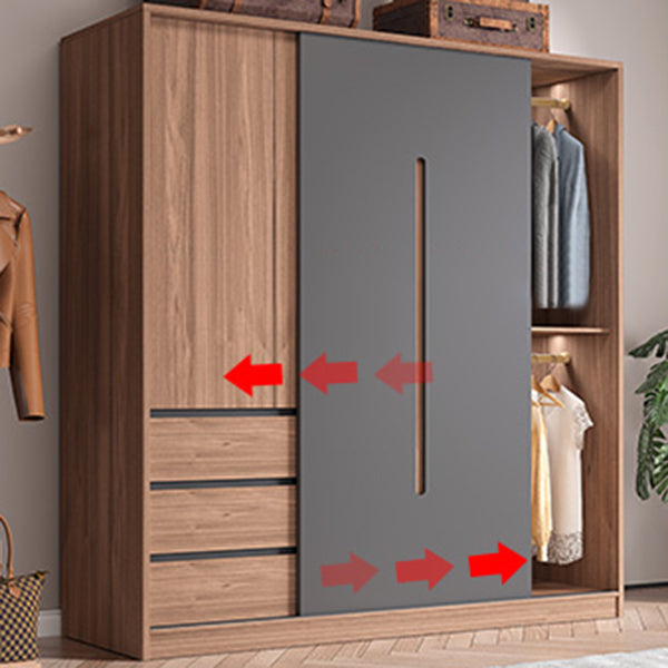 Contemporary Sliding Door Storage Cabinet Bedroom Cabinet with Drawers