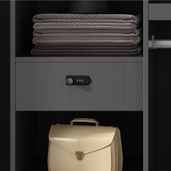 Contemporary Grey and White Storage Cabinet Bedroom Cabinet with Sliding Doors