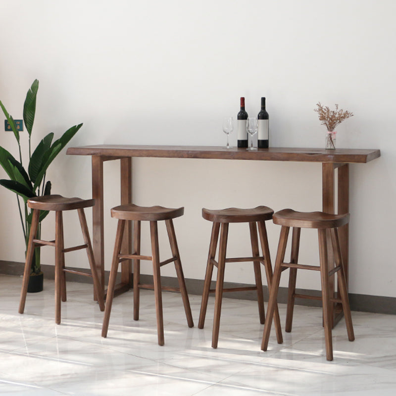 Armless Counter Height Stools Solid Wood Counter and Bar Stool