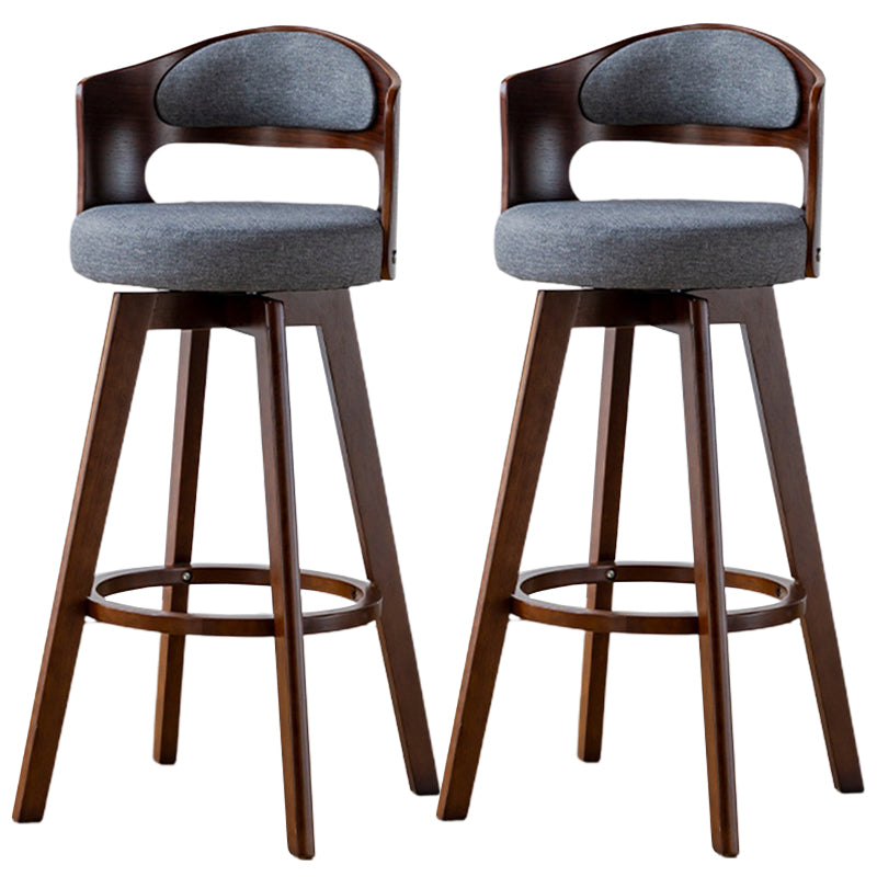Low Back Dining Stools Round Armless Bar Stools with Wood Base