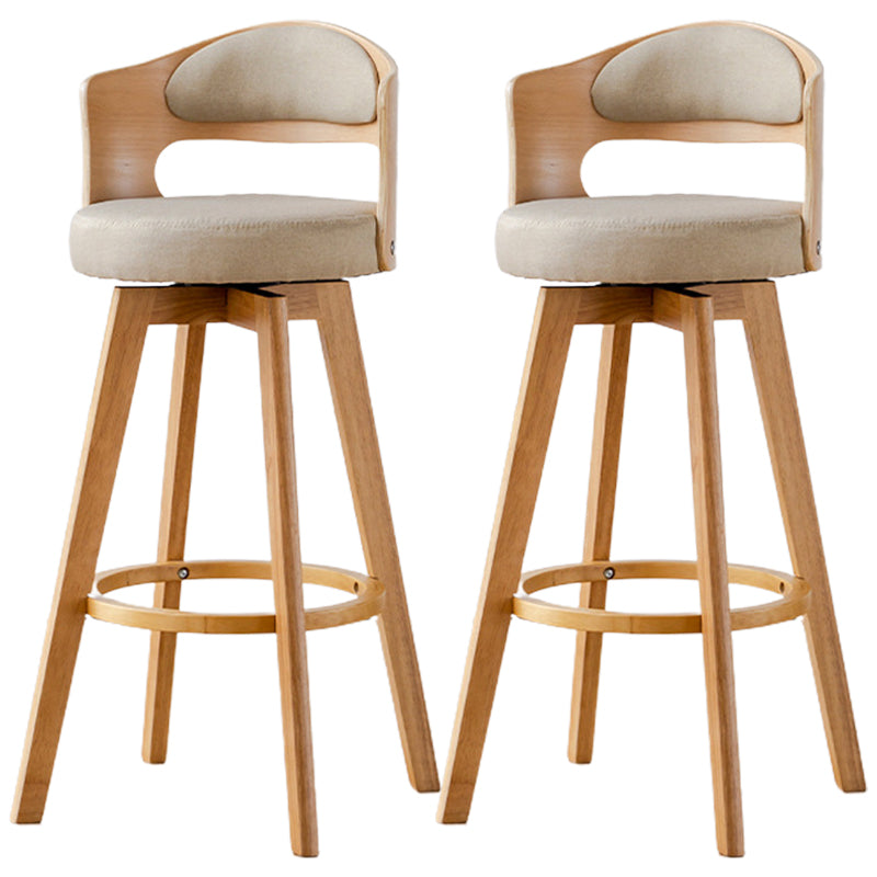 Low Back Dining Stools Round Armless Bar Stools with Wood Base