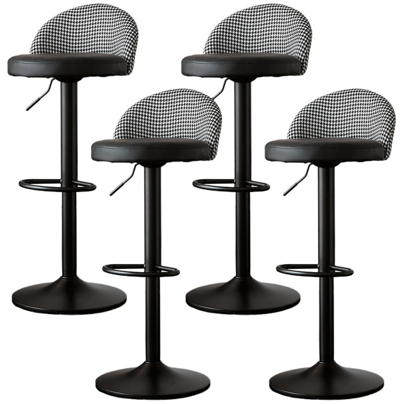 Low Back Dining Stools Adjustable Height Bar Stools with Cushion