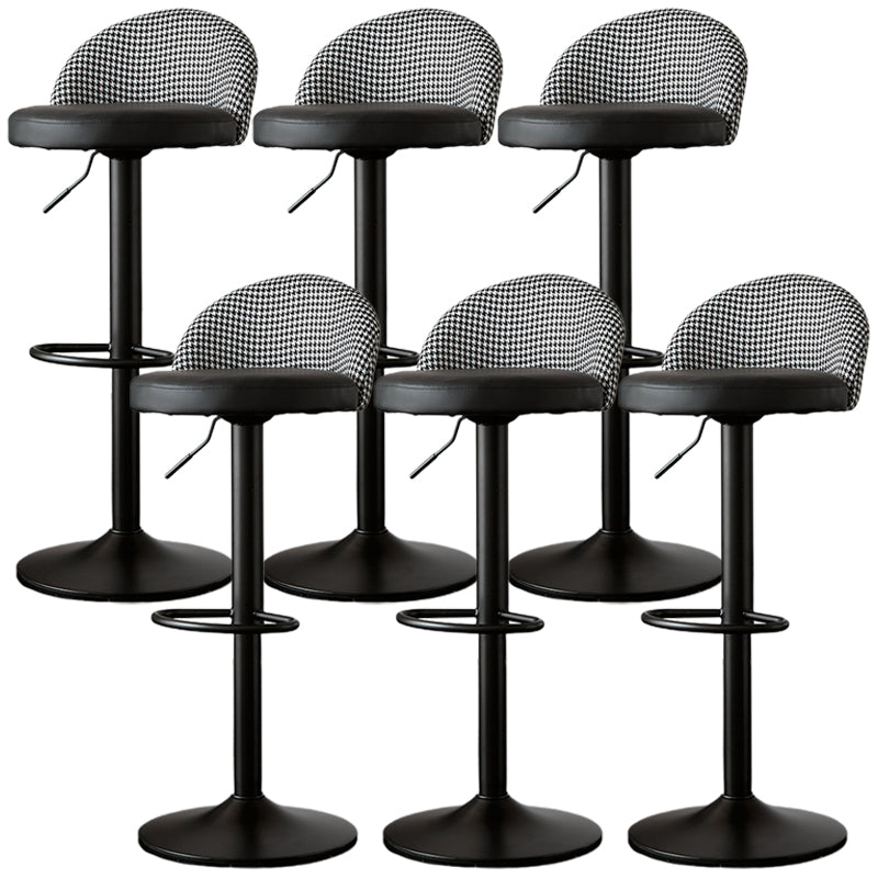 Low Back Dining Stools Adjustable Height Bar Stools with Cushion