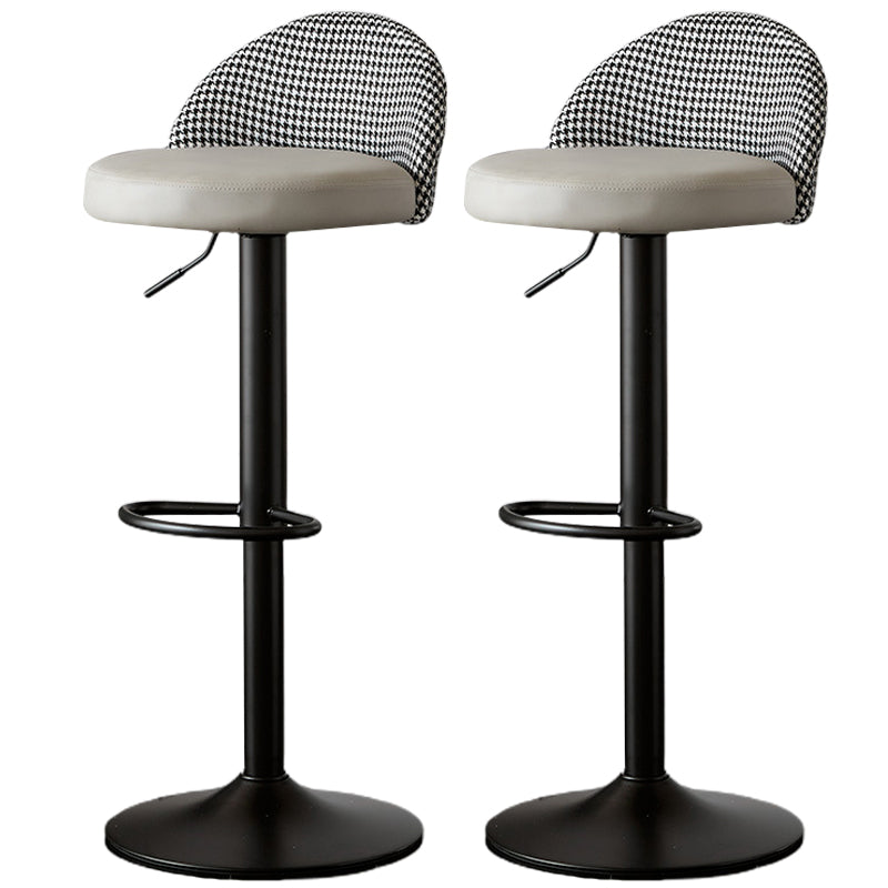 Low Back Dining Stools Adjustable Height Bar Stools with Cushion
